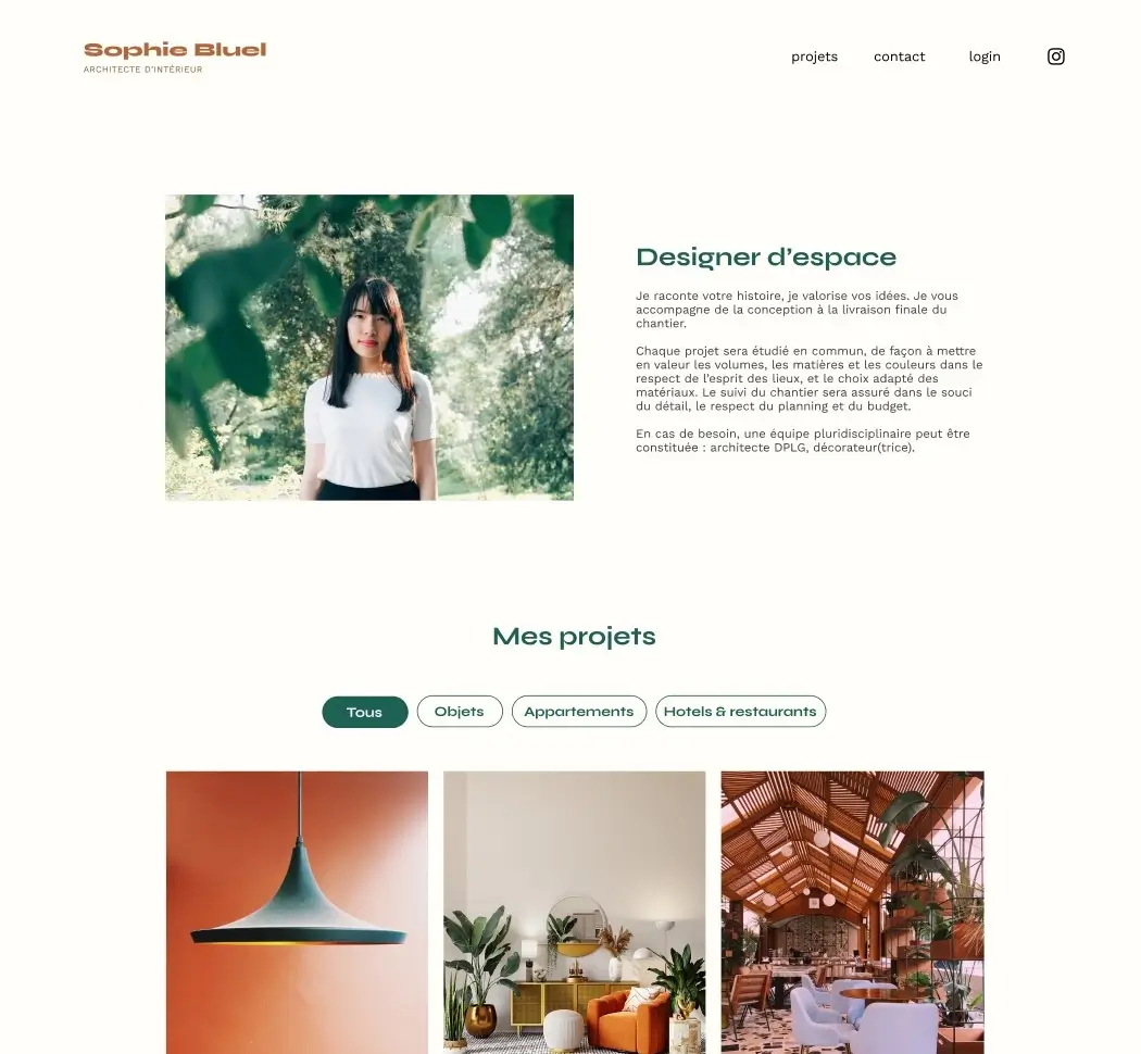 Image du site Sophie Bluel