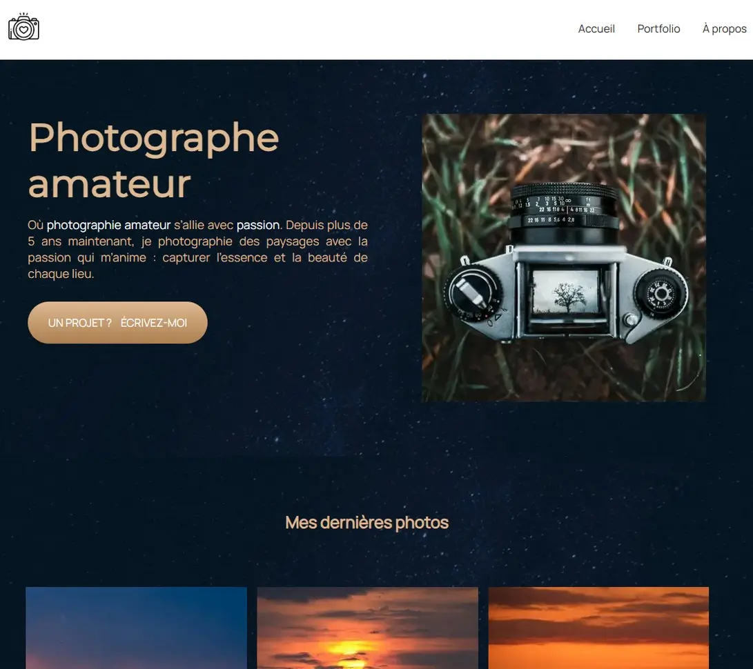 Image du site Photographe amateur