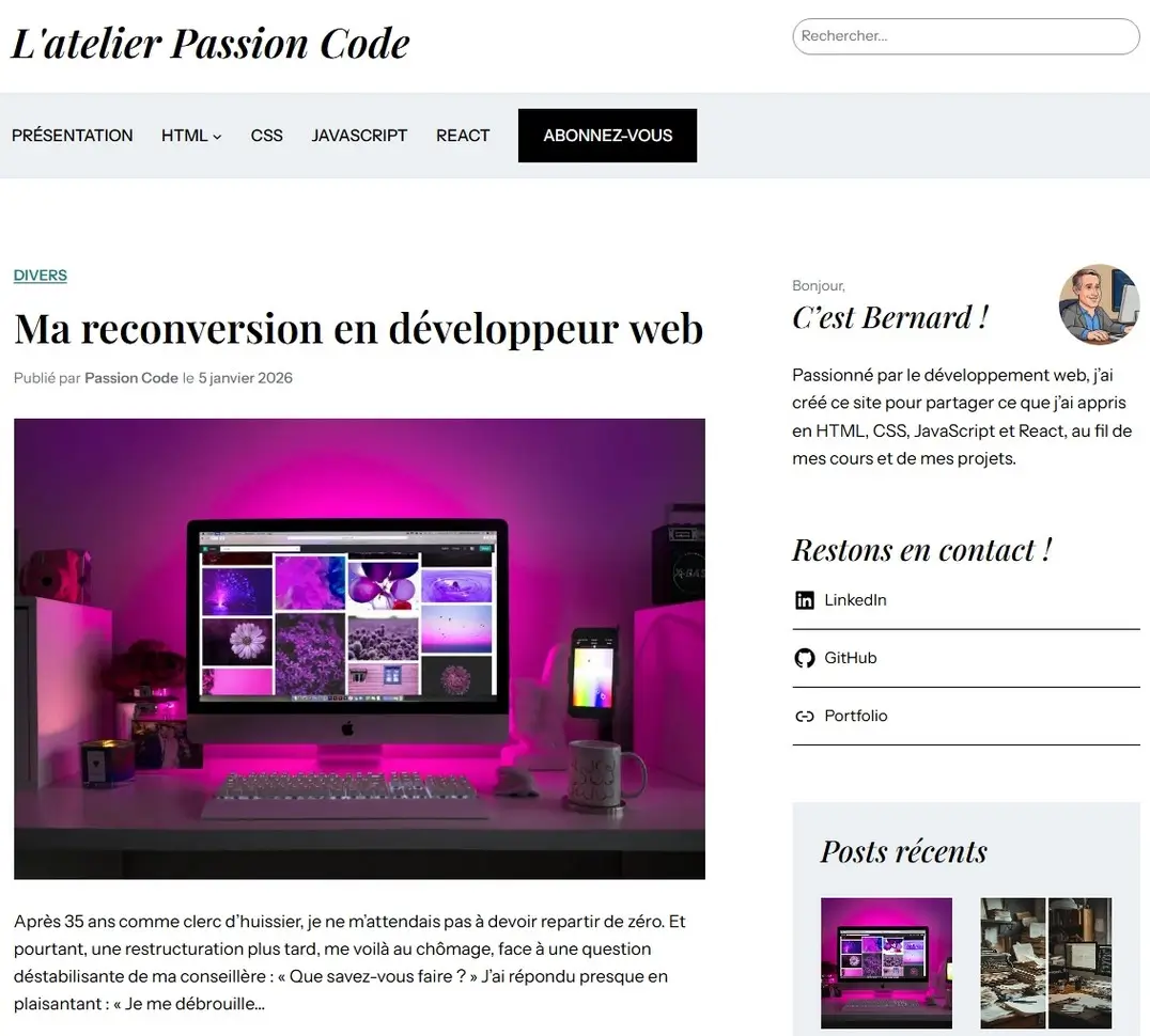Image du site atelier passion code