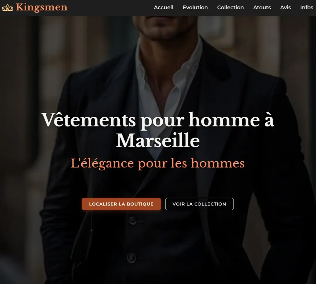 Image d'une boutique de vêtements pour homme